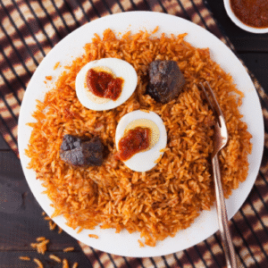 Jollof Rice and Meats