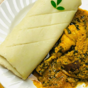 Efo Elegusi with pounded yam