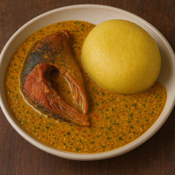 Egusi Ijebu with Panla and Eba